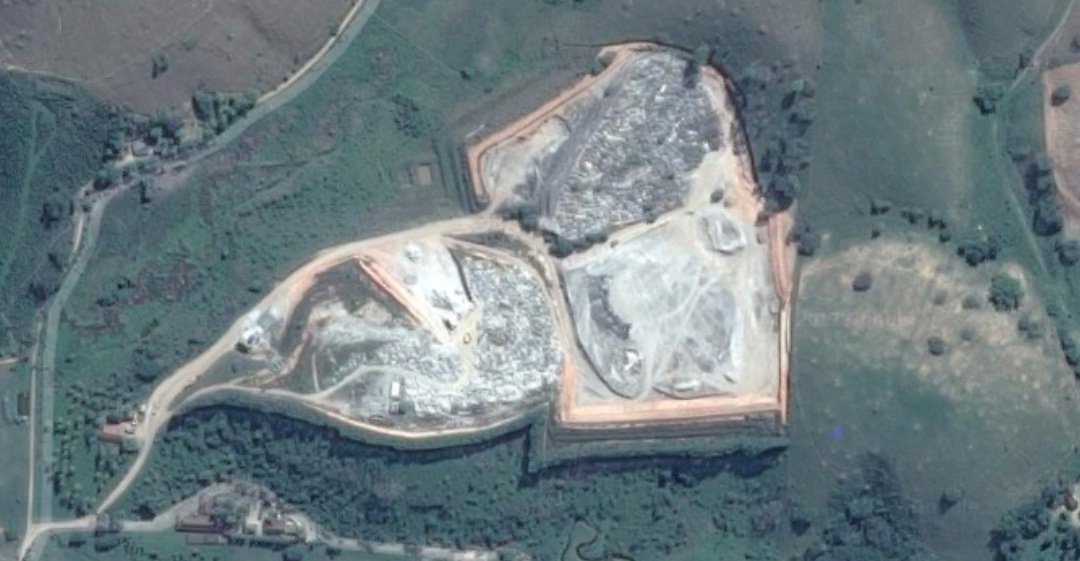 Vista aérea da Central de Tratamento de Resíduos da AAMOL